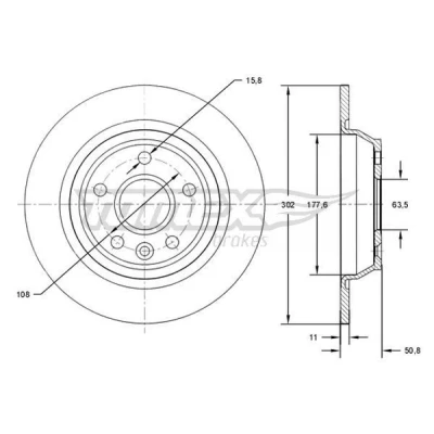 Billede af Bremseskive TOMEX Brakes TX 71 61