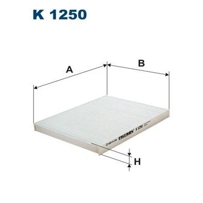 Billede af FILTRON K 1250 Kabinefilter Partikelfilter 230 180 20 KIA: Venga, HYUNDAI: ix20