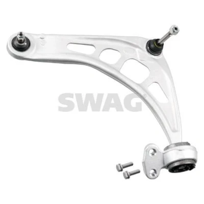 Billede af SWAG 20 91 8802 Bærearm med holder, låsemøtrik leje, bære /styreled venstre foraksel, nede krydsarm Aluminium BMW: 3 Touring, Sedan