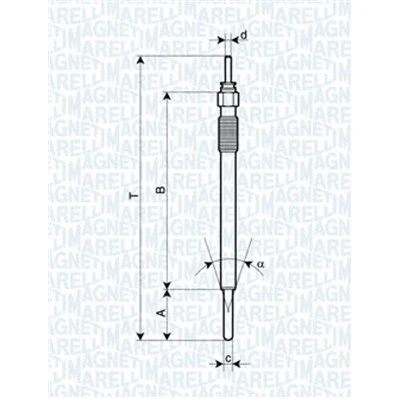 Billede af MAGNETI MARELLI 062900091304 Gløderør 11V 10A M10X1,25 TOYOTA: Avensis II Sedan, Station Wagon, III Stationcar