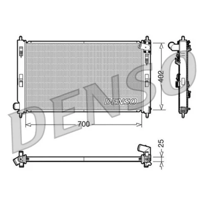 Billede af DENSO DRM45032 Radiator Aluminium 700 402 25 MITSUBISHI: ASX SUV, Lancer 8 Limousine