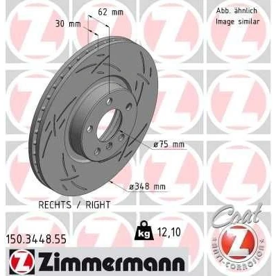 Billede af ZIMMERMANN BLACK Z 150.3448.55 Bremseskiver 348 30 6/5 5 120 indvendigt ventileret, opslidset coatet højkarboniseret BMW: X5, X6