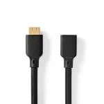 Billede af Ultra High Speed HDMI kabel Stik Hun 8K@60Hz 48 Gbps 1.00 m Runde 7.9 mm Sort Konvolut