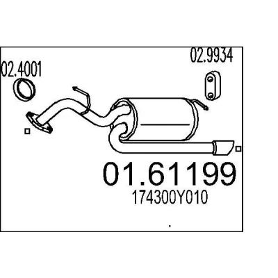 Billede af MTS 01.61199 Lydpotte 880 TOYOTA: Yaris II Hatchback