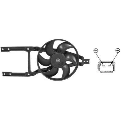 Billede af VAN WEZEL 1758746 Køleventilator med kølerventilatorramme (karm) elektronisk motor FIAT: Seicento / 600 Hatchback