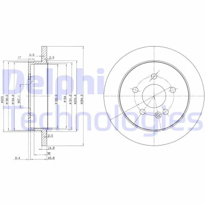 Billede af DELPHI BG3398 Bremseskiver 285 15 5 fuldstændigt olieret ubehandlet uden hjullejer, ABS sensorring MERCEDES BENZ: ML klasse