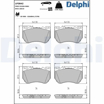 Billede af Bremseklodser DELPHI LP3842