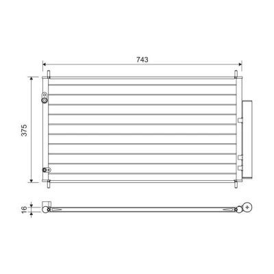 Billede af VALEO 822606 Kondensator med tørrer Aluminium 375 HONDA: CIVIC 9, 9 Tourer