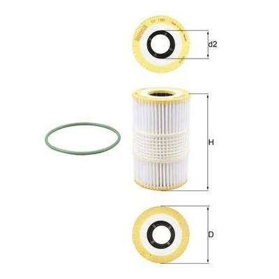 Billede af MAHLE ORIGINAL OX 1185D Oliefilter Filterindsats AUDI: A4 B8 Avant, A6 C7 A5 Sportback, MERCEDES BENZ: E klasse Sedan, GLC SUV