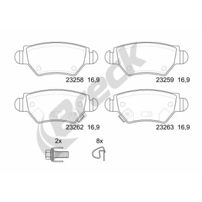 Billede af BRECK 23258 00 704 10 Bremseklodser med tilbehør OPEL: Astra G CC, Zafira A, Caravan