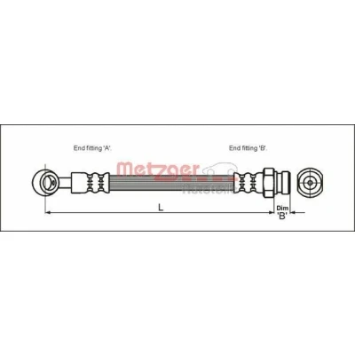Billede af METZGER 4110405 Bremseslange 266 Banjo