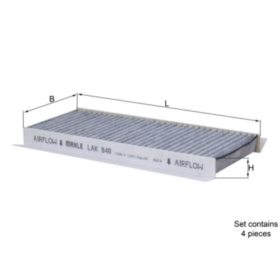 Billede af MAHLE ORIGINAL LAK 848/S Kabinefilter Aktivkulfilter 214,0 93 18,5 BMW: 3 Sedan, Coupe, Cabriolet