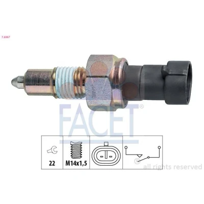 Billede af FACET 7.6067 Kontakt, baklygte Made in Italy OE Equivalent FIAT: 500 Hatchback, Stilo Fiorino III Van / Stationcar, PEUGEOT: Bipper