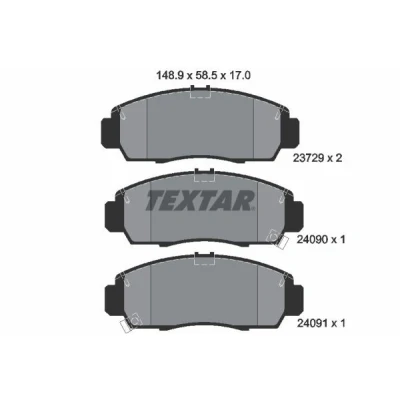 Billede af TEXTAR 2372901 Bremseklodser med akustisk advarsel for slid HONDA: Accord 8, CIVIC 7 Hatchback, Limousine