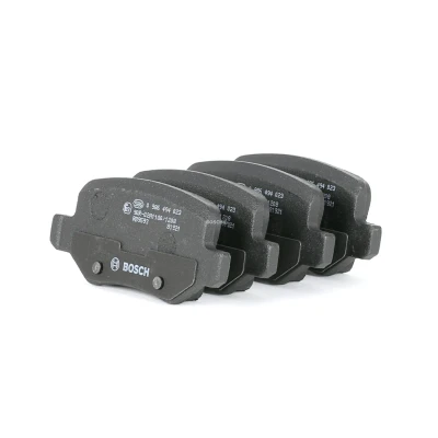 Billede af BOSCH 0 986 494 023 Bremseklodser Low Metallic med monteringsvejledning, anti knirke plade, skruer MERCEDES BENZ: A klasse, B klasse