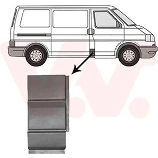 Billede af VAN WEZEL 5874116 Sidevægge nede til højre, sideinstallation, B stolpe VOLKSWAGEN: TRANSPORTER 4, 4 Bus