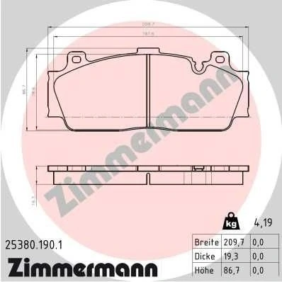 Billede af ZIMMERMANN 25380.190.1 Bremseklodser Forberedt til slidindikator Billede svarer leveringsomfang BMW: 5 Sedan, 2 Coupe, 6 Cabriolet