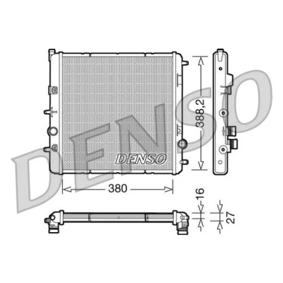 Billede af DENSO DRM07003 Radiator Aluminium 380 388 16 PEUGEOT: 207 Hatchback, SW, 208 I CITROËN: C3 II, DS3 Hatchback