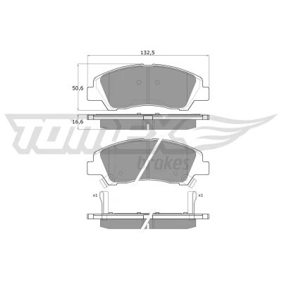 Billede af TOMEX brakes TX 18 29 Bremseklodser foraksel med akustisk advarsel for slid HYUNDAI: i10 II Hatchback, Sedan