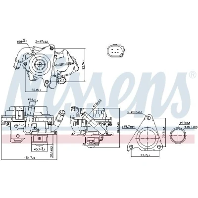 Billede af NISSENS 98379 EGR Ventil uden køler AUDI: A4 B8 Avant, A6 C7 A3 Sportback, VOLKSWAGEN: Jetta 4, SKODA: Octavia 3 Combi