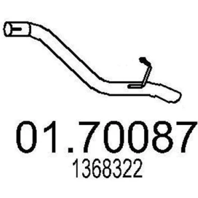 Billede af MTS 01.70087 Udstødningsrør 760 bag til bagerste lydpotte FORD: Focus 2 Kombi, C Max,