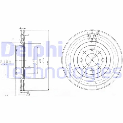 Billede af DELPHI BG3944 Bremseskiver 284 22 4 ventileret olieret ubehandlet uden hjullejer, ABS sensorring OPEL: Corsa D Hatchback, E Adam