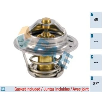 Billede af FAE 5202987 Termostat 87 med pakninger CHEVROLET: Kalos Hatchback, Nubira Sedan, Lacetti Hatchback