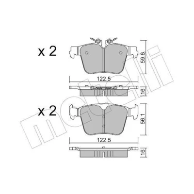Billede af METELLI 22 1329 0 Bremseklodser Forberedt til slidindikator VOLVO: V60 II, XC60 XC90 II