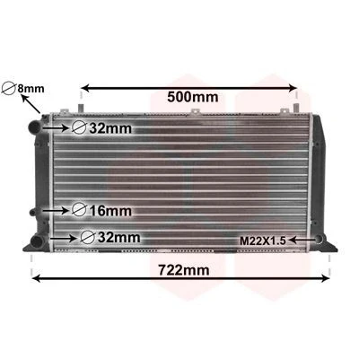 Billede af VAN WEZEL 03002047 Radiator Aluminium 585 320 34 Mekanisk fuget køleripper AUDI: Cabriolet B4, 80 B4 Sedan, Avant