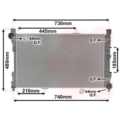 Billede af VAN WEZEL 30002286 Radiator Aluminium 650 410 25 med oliekøler Loddet køleripper MERCEDES BENZ: C klasse Sedan