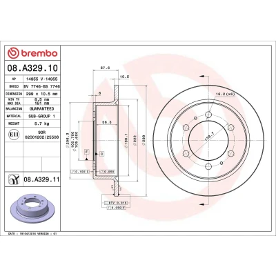 Billede af Bremseskive BREMBO 08.A329.11