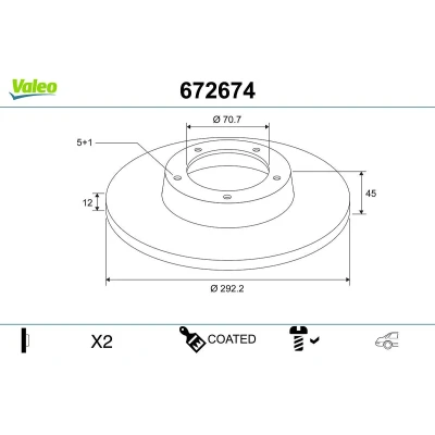 Billede af VALEO Bremseskive OPEL: Astra J Sports Tourer, Hatchback, Zafira C CHEVROLET: Orlando, Cruze Sedan, Hatchback 672674 13502139