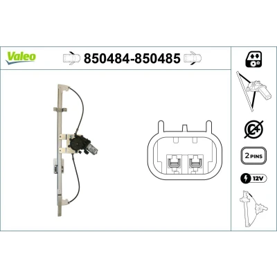 Billede af Valeo Rudehejs foran til venstre elektrisk med elektronisk motor uden komfortfunktion 850484 FIAT: Ducato II Ladvogn/Chassis