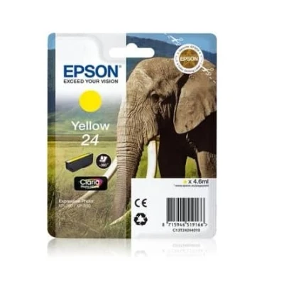 Billede af Epson 24 gul blækpatron 4,6ml C13T24244012 original
