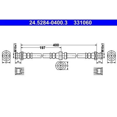 Billede af ATE 24.5284 0400.3 Bremseslange 400 MITSUBISHI: Pajero Sport 1 SUV