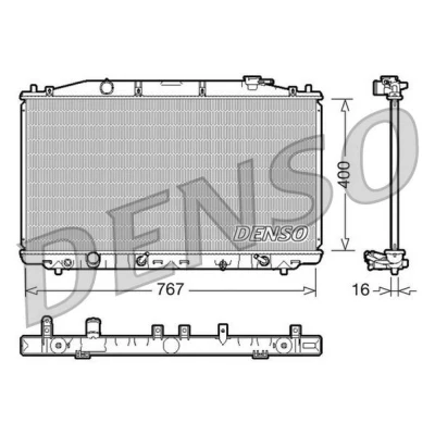 Billede af DENSO DRM40025 Radiator Aluminium 400 767 16 HONDA: ACCORD 8 Kombi