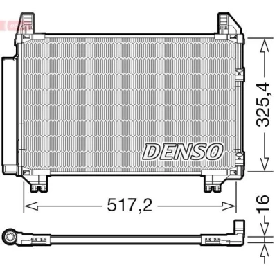 Billede af DENSO DCN50101 Kondensator med tørrer 498x325x16 R 134a TOYOTA: Yaris II Hatchback, I Hatchback