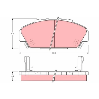 Billede af TRW GDB1137 Bremseklodser med akustisk advarsel for slid HONDA: ACCORD 4