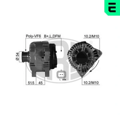 Billede af ERA 210471A Generator 14V 150A PEUGEOT: 308 I SW, 206 Hatchback, CITROËN: C4 Grand Picasso, C3 Hatchback