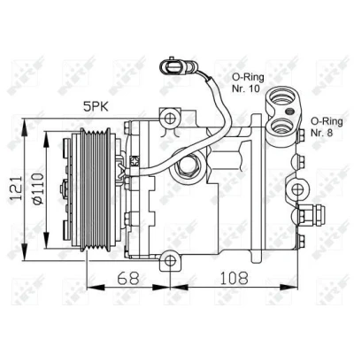 Billede af NRF 32197 Kompressor SD6V10 12 PAG 46 med kompressorolie