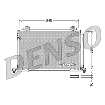 Billede af DENSO DCN50026 Kondensator med tørrer 646x384x16 R 134a 646 TOYOTA: Avensis II Station Wagon, Sedan