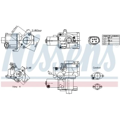 Billede af NISSENS 98199 EGR Ventil uden køler AUDI: A4 B8 Avant, A6 C6 B7 Avant