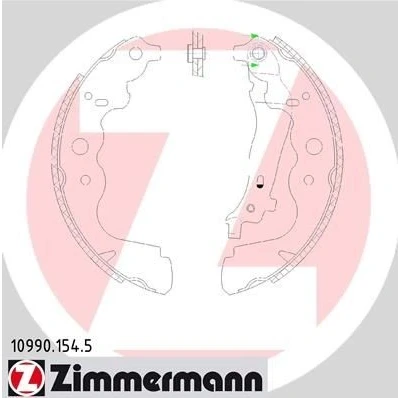 Billede af ZIMMERMANN 10990.154.5 Bremsebakker 228 42 med arm, Billede svarer til leveringsomfang RENAULT: Clio 4, Captur, DACIA: SANDERO 2, Duster SUV, Lodgy