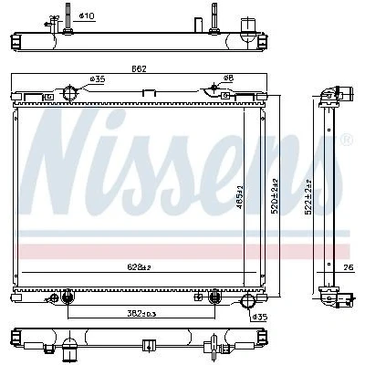 Billede af NISSENS 66773 Radiator Aluminium 578 640 26 Loddet køleripper