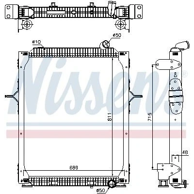 Billede af NISSENS 67206 Radiator Aluminium 810 689 48 med ramme Loddet køleripper