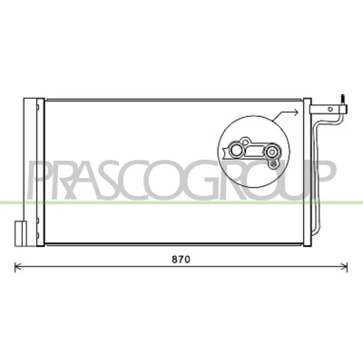 Billede af PRASCO FD428C001 Kondensator med tørrer 15 Aluminium 700 R 134a FORD: C Max 2, FOCUS 3 Turnier,