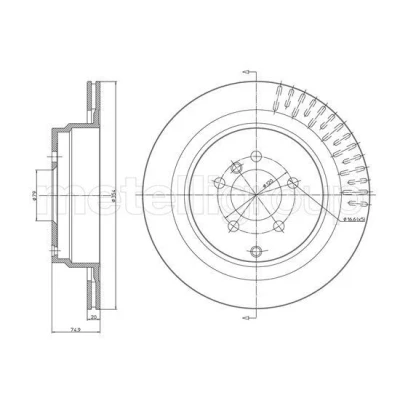 Billede af METELLI Bremseskive LAND ROVER: Range Rover 3 354,0mm 20,0mm 5 ventileret 23 1731C Bremseskiver, Skivebremser