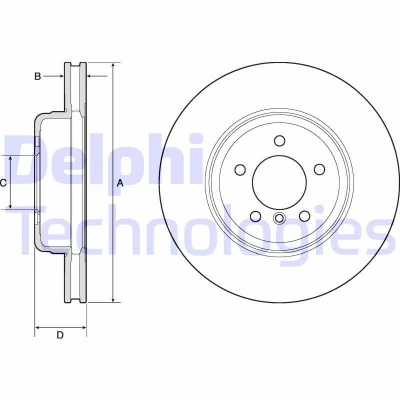 Billede af DELPHI BG9159C Bremseskiver 348 30 5 ventileret coatet højkarboniseret uden hjullejer, ABS sensorring BMW: Z4 Roadster