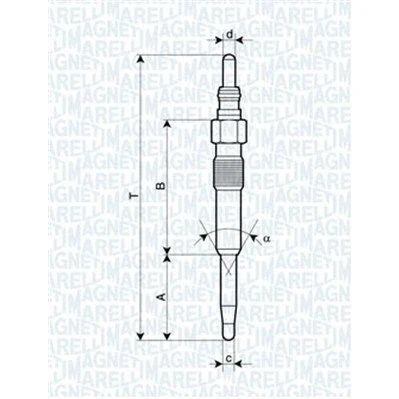 Billede af MAGNETI MARELLI 062900038304 Gløderør 5V 8A M10X1 VOLKSWAGEN: Golf 5, Multivan 5 (7HM, Touran I, SKODA: Octavia 2 Combi, Superb II Hatchback
