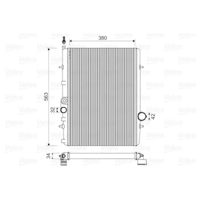 Billede af VALEO 732906 Radiator Aluminium 379 563 27 Mekanisk fuget køleripper PEUGEOT: 206 Hatchback